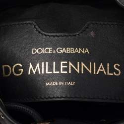 Dolce & Gabbana Black Leather Small DG Millennials Bucket Bag