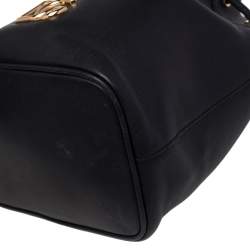 Dolce & Gabbana Black Leather Small DG Millennials Bucket Bag