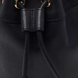 Dolce & Gabbana Black Leather Small DG Millennials Bucket Bag