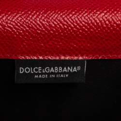 Pre Owned Dolce & Gabbana Multicolor Butterfly Print Leather Trifold Wallet