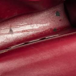 Pre Owned حقيبة يد علوية دولتشي أند غابانا لوسيا جلد نقش سحلية أسود