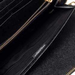 مملوكة مسبقًا محفظة مفكرة دولتشي أند غابانا كانفاس مقوى طباعة فهد أسود/بني بسحاب ملتف