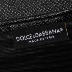 مملوكة مسبقًا محفظة مفكرة دولتشي أند غابانا كانفاس مقوى طباعة فهد أسود/بني بسحاب ملتف