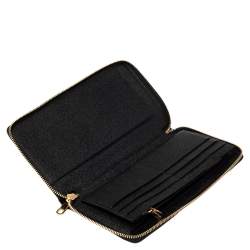 مملوكة مسبقًا محفظة مفكرة دولتشي أند غابانا كانفاس مقوى طباعة فهد أسود/بني بسحاب ملتف