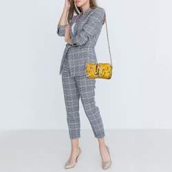 Dolce & Gabbana Yellow Floral Print Fabric Miss Glam Crossbody Bag