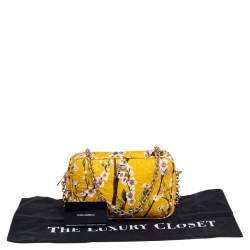 Dolce & Gabbana Yellow Floral Print Fabric Miss Glam Crossbody Bag