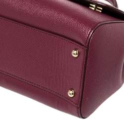 Pre Owned حقيبة دولتشي أند غابانا ميس سيسيلي جلد فوشيا يد علوية متوسطة