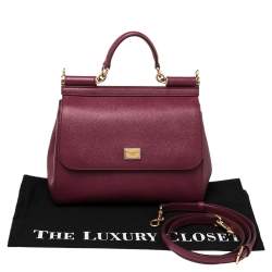 Pre Owned حقيبة دولتشي أند غابانا ميس سيسيلي جلد فوشيا يد علوية متوسطة