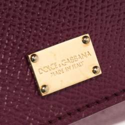 Pre Owned حقيبة دولتشي أند غابانا ميس سيسيلي جلد فوشيا يد علوية متوسطة