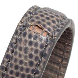 مملوكة مسبقًا Dolce & Gabbana Grey Lizard Embossed Leather Medium Miss Sicily Bag