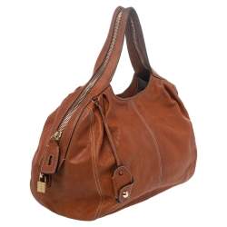 Pre Owned حقيبة يد توتس دولتشي أند غابانا جلد بني بسحاب