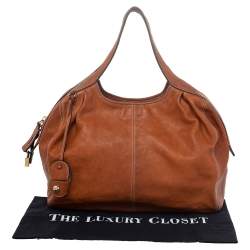 Pre Owned حقيبة يد توتس دولتشي أند غابانا جلد بني بسحاب