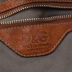 Pre Owned حقيبة يد توتس دولتشي أند غابانا جلد بني بسحاب