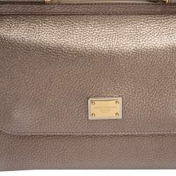 مملوكة مسبقًا حقيبة دولتشي أند غابانا ميس سيسيلي جلد وردي متوسطة بيد علوية 