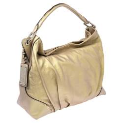 Pre Owned Dolce & Gabbana Metallic Yellow Leather Miss Brooke Hobo