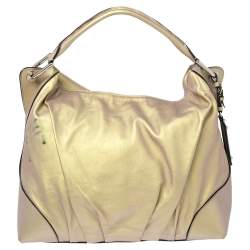Pre Owned Dolce & Gabbana Metallic Yellow Leather Miss Brooke Hobo