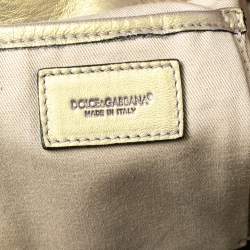 Pre Owned Dolce & Gabbana Metallic Yellow Leather Miss Brooke Hobo