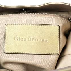 Pre Owned Dolce & Gabbana Metallic Yellow Leather Miss Brooke Hobo