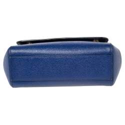 مملوكة مسبقًا Dolce & Gabbana Blue Leather Small Miss Sicily Top Handle Bag