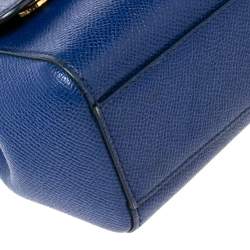 مملوكة مسبقًا Dolce & Gabbana Blue Leather Small Miss Sicily Top Handle Bag