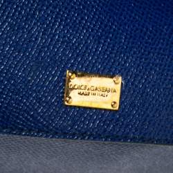 مملوكة مسبقًا Dolce & Gabbana Blue Leather Small Miss Sicily Top Handle Bag