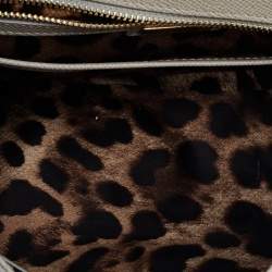 Dolce & Gabbana Beige Leather Large Miss Sicily Top Handle Bag