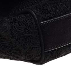مملوكة مس�بقًا Dolce and Gabbana Black Lace Flap Shoulder Bag