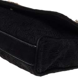 مملوكة مسبقًا Dolce and Gabbana Black Lace Flap Shoulder Bag