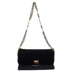 مملوكة مسبقًا Dolce and Gabbana Black Lace Flap Shoulder Bag