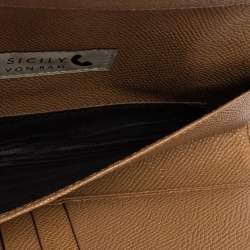 Dolce & Gabbana Beige Lizard Embossed Leather Sicily Von Crystals Smartphone Bag