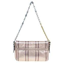 Pre Owned Dolce & Gabbana Metallic Pink Leather Miss Charles Shoulder Bag