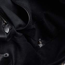 مملوكة مسبقًا Dolce & Gabbana Black/Brown Leopard Print Coated Canvas and Leather Large Miss Sicily Top Handle Bag