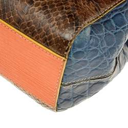 Pre Owned Dolce & Gabbana Multicolor Crocodile and Python Small Miss Sicily Top Handle Bag