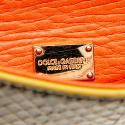 Pre Owned Dolce & Gabbana Multicolor Crocodile and Python Small Miss Sicily Top Handle Bag