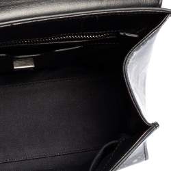 Pre Owned Dolce & Gabbana Black Printed PVC and Snakeskin Small Miss Monica Top Handle Bag