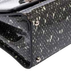 Pre Owned Dolce & Gabbana Black Printed PVC and Snakeskin Small Miss Monica Top Handle Bag