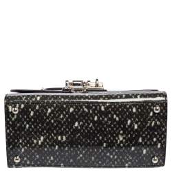 Pre Owned Dolce & Gabbana Black Printed PVC and Snakeskin Small Miss Monica Top Handle Bag