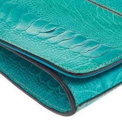 Pre Owned حقيبة كلتش دولتشي أند غابانا حمالة معصم ميس زوي جلد نعام أزرق