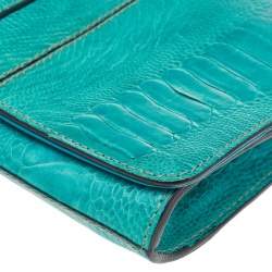 Pre Owned حقيبة كلتش دولتشي أند غابانا حمالة معصم ميس زوي جلد نعام أزرق