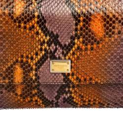 Pre Owned Dolce & Gabbana Multicolor Python Medium Miss Sicily Top Handle Bag