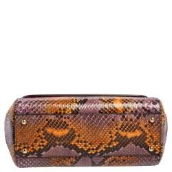 Pre Owned Dolce & Gabbana Multicolor Python Medium Miss Sicily Top Handle Bag