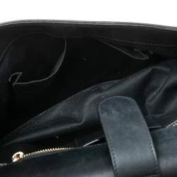 Pre Owned Dolce & Gabbana Black/Brown Leopard Print Coated Canvas Large Miss Sicily Top Handle Bag