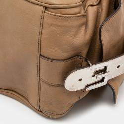 Pre Owned Dolce & Gabbana Beige Leather Miss Double Boston Bag