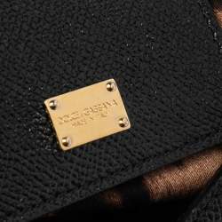 مملوكة مسبقًا Dolce & Gabbana Black Leather Medium Miss Sicily Top Handle Bag