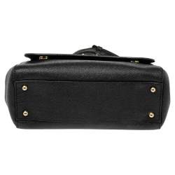 مملوكة مسبقًا Dolce & Gabbana Black Leather Medium Miss Sicily Top Handle Bag