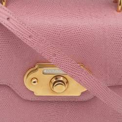 مملوكة مسبقًا حقيبة دولتشي أند غابانا ويلكوم جلد نقشة السحلية وردي يد علوية