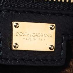 Pre Owned  حقيبة دولتشي أند غابانا ميس سيسيلي جلد أبيض/أسود يد علوية كبيرة