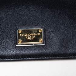 Pre Owned  حقيبة دولتشي أند غابانا ميس سيسيلي جلد أبيض/أسود يد علوية كبيرة