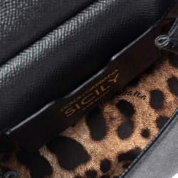 Pre Owned Dolce & Gabbana Black Leather Mini Miss Sicily Top Handle Bag