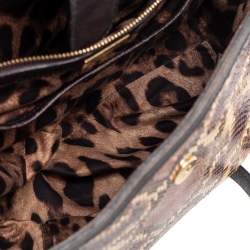 Dolce & Gabbana Multicolor Python and Leather Large Miss Sicily Top Handle Bag